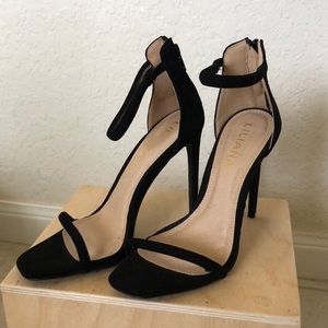 Black Strappy High Heel Sandals